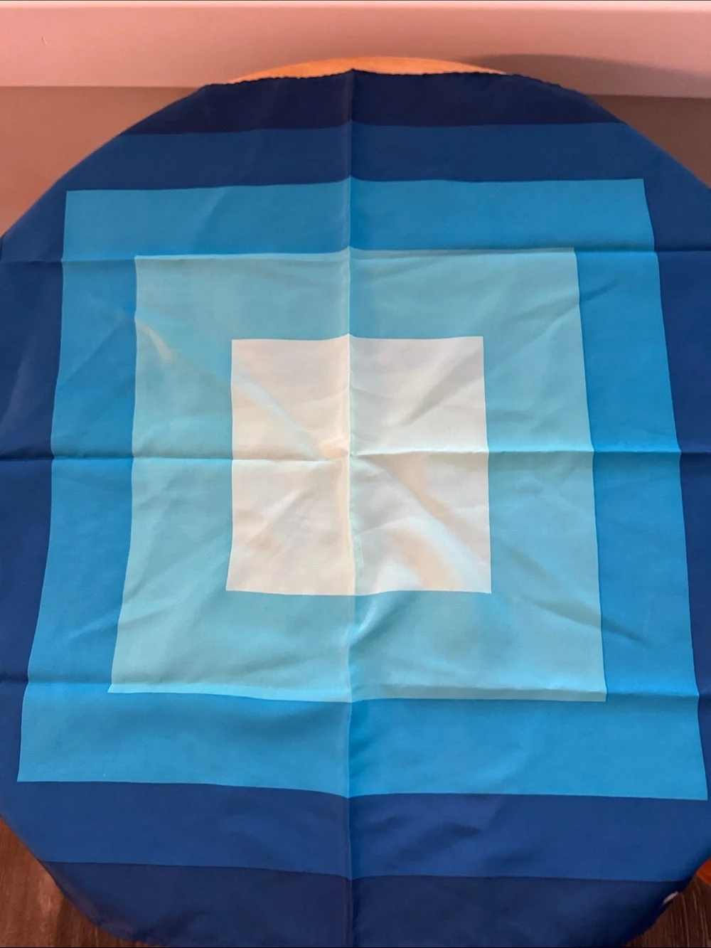 Vintage Nasharr Blue Geometric Square Scarf